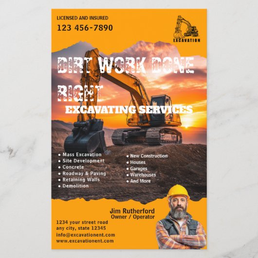 Excavation Services Business Flyer (Voorkant)