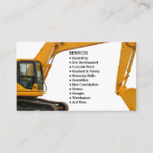 Excavation Services Business Visitekaartje (Achterkant)