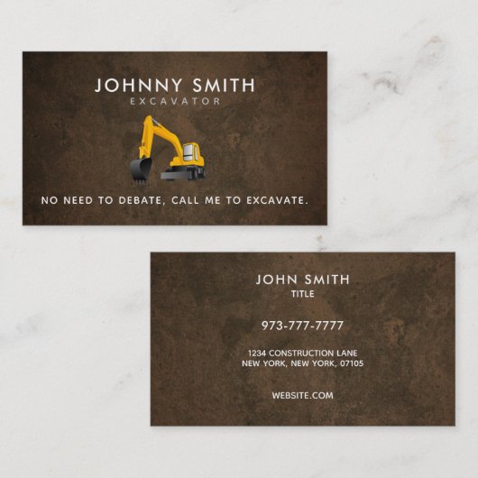Excavation Slogans Visitekaartjes (Voorkant / Achterkant)