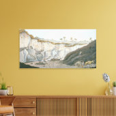 Excavations of a thick stratum of lava that ran canvas afdruk (Insitu (Woonkamer))