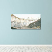 Excavations of a thick stratum of lava that ran canvas afdruk (Insitu (Houten vloer))