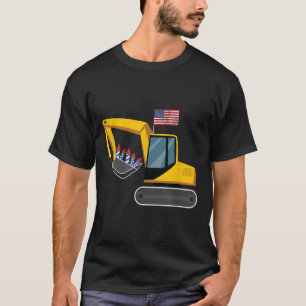 Excavator 4 juli Onafhankelijkheidsdag Zware uitru T-shirt