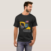 Excavator 4 juli Onafhankelijkheidsdag Zware uitru T-shirt (Voorkant volledig)