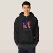 Excavator 4th Of July American Flag Fireworks  Dri Hoodie (Voorkant volledig)