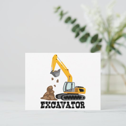 Excavator Briefkaart (Staand voorkant)