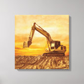 Excavator Canvas Art - Sunset Construction Scene (Voorkant)