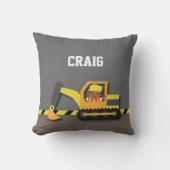 Excavator Construction African American Boy Kussen (Voorkant)