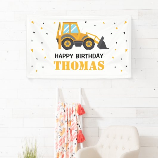 Excavator Construction Birthday backdrop Spandoek (Insitu)