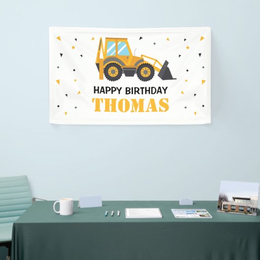 Excavator Construction Birthday backdrop Spandoek (Beurs)