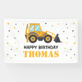 Excavator Construction Birthday backdrop Spandoek