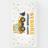 Excavator Construction Birthday backdrop Spandoek (Verticaal)