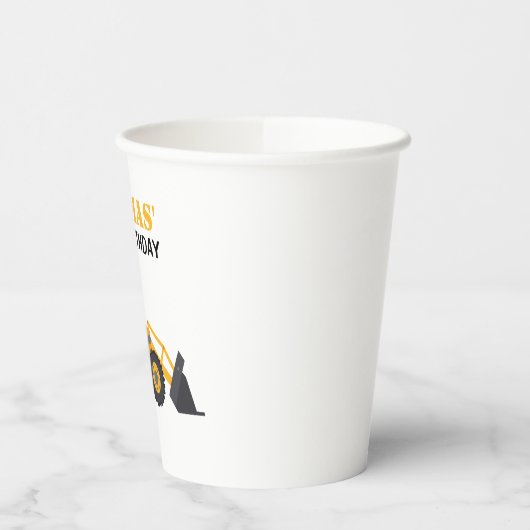 Excavator Construction Birthday Paper Cups   Papieren Bekers (Links)
