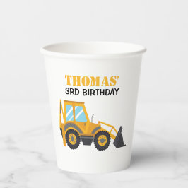 Excavator Construction Birthday Paper Cups   Papieren Bekers