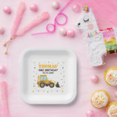 Excavator Construction Birthday Paper Plates Papieren Bordje (Feest)