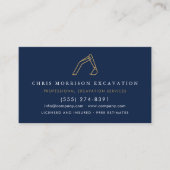 Excavator Construction Contractor QR Code Visitekaartje (Voorkant)