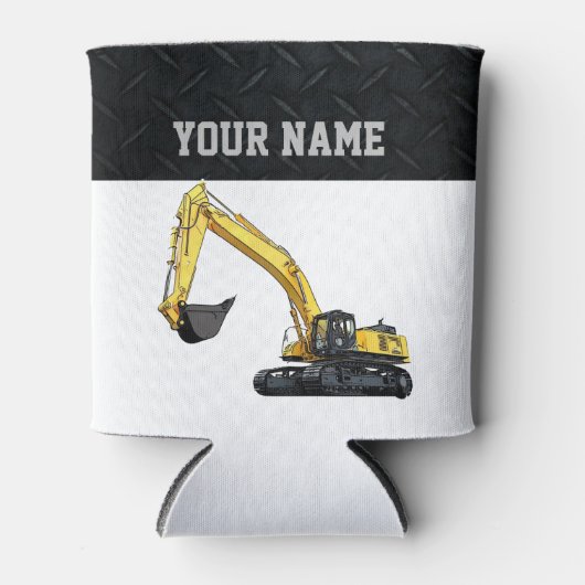 Excavator Construction Equipment Cool Name Blikjeskoeler (Voorkant)