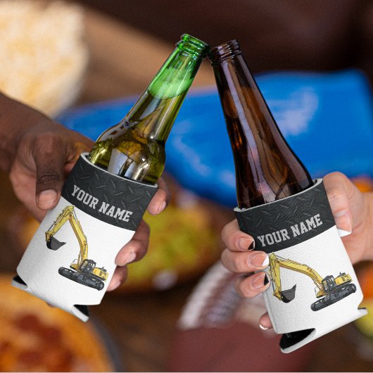 Excavator Construction Equipment Cool Name Blikjeskoeler