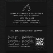 Excavator Construction Operator QR Code Visitekaartje