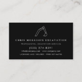 Excavator Construction Operator QR Code Visitekaartje (Voorkant)