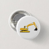 Excavator Construction Truck Kinder Ronde Button 3,2 Cm (Voorkant /achterkant)