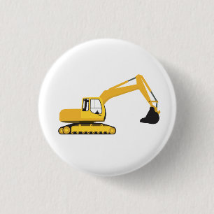 Excavator Construction Truck Kinder Ronde Button 3,2 Cm