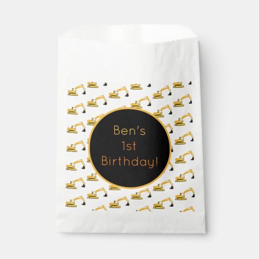 Excavator Construction Trucks Bedankzakje (Voorkant)