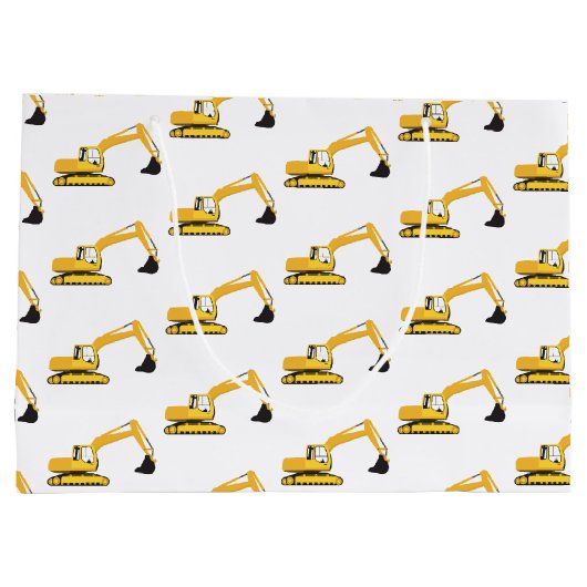 Excavator Construction Trucks Groot Cadeauzakje (Achterkant)