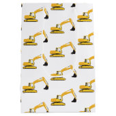 Excavator Construction Trucks Medium Cadeauzakje (Achterkant)