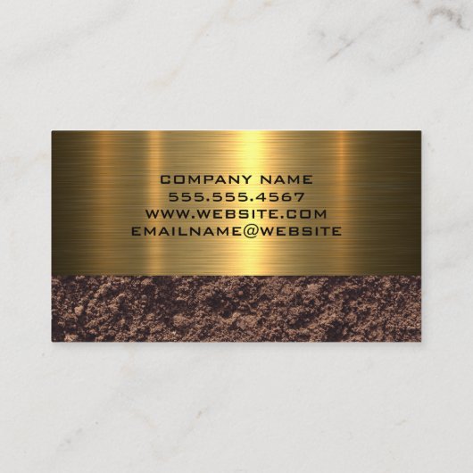 Excavator Construction Vehicle | Vuil | Metaal Visitekaartje (Achterkant)