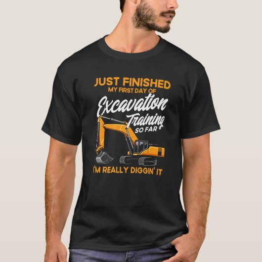 Excavator Construction Worker Operator Excavation T-shirt (Voorkant)