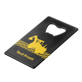 Excavator Creditkaart Flessenopener (Voorkant Gekanteld)