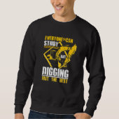 Excavator Digging Construction Worker Building Sit Trui (Voorkant)