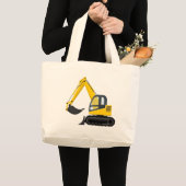 Excavator, Ditch-digger ontwerp van machines Grote Tote Bag (Voorkant (product))