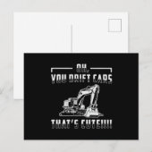 Excavator Drift Cars Cute Dig Construction Worker Briefkaart (Voorkant / Achterkant)