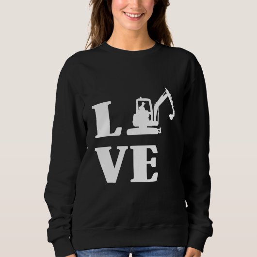 Excavator Driver Construction Building Workers Lov Trui (Voorkant)