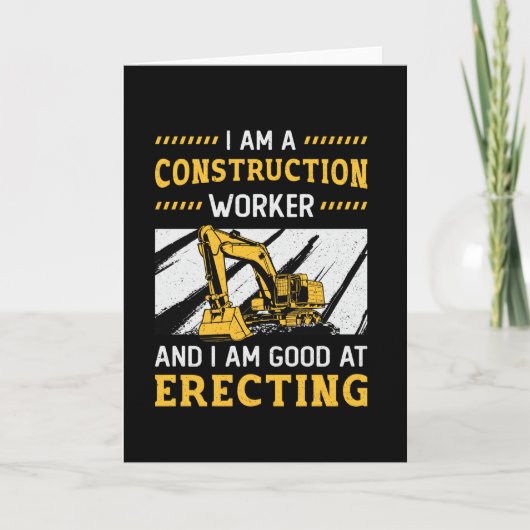 Excavator Driver Retro I Be a Construction Worker Kaart (Voorkant)