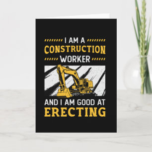 Excavator Driver Retro I Be a Construction Worker Kaart