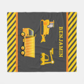 Excavator Dump Truck Construction Theme Kinder Roo Fleece Deken (Voorkant (Horizontaal))