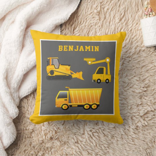 Excavator Dump Truck Construction Theme Kinder Roo Kussen (Deken)