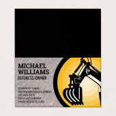 Excavator | Earth Mover-Logo Visitekaartje (Buitenkant ongevouwen)