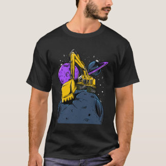 Excavator Funny Moon T-Shirt