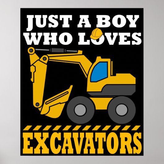 Excavator Giften Kinder Construction Gift Excavato Poster (Voorkant)