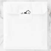 Excavator Heartbeat Motif Construction Worker Gift Vierkante Sticker (Tas)