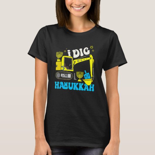 Excavator I Dig Hanukkah Happy Chanukkah Jewish Me T-shirt (Voorkant)