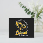 Excavator I Love The Smell Construction Worker Briefkaart (Staand voorkant)
