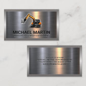 Excavator-Logo | Metaal Visitekaartje (Voorkant / Achterkant)
