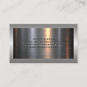 Excavator Logo | Metal Aluminum Silver Brushed Visitekaartje (Achterkant)