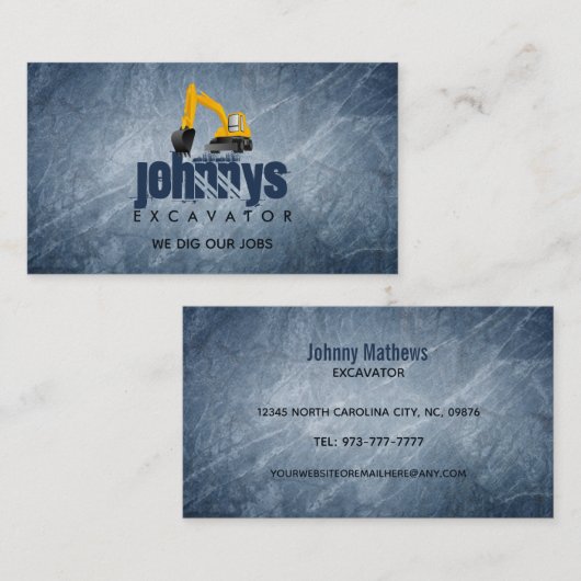 Excavator-Logo Visitekaartjes (Voorkant / Achterkant)