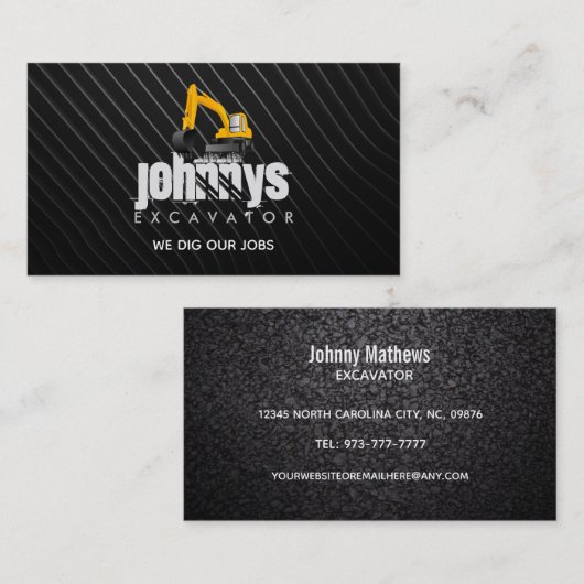 Excavator-Logo Visitekaartjes (Voorkant / Achterkant)