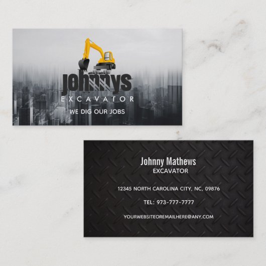 Excavator-Logo Visitekaartjes (Voorkant / Achterkant)